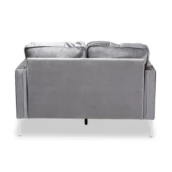 Baxton Studio Clara Velvet Fabric Upholstered 2 Seater Loveseat Gray - BaxtonStudio -Outlet Baxton Studio Store GUEST 929b4417 056b 4679 bd83 71a02f46170f