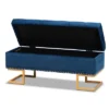 Ellery Velvet Fabric Upholstered Ottoman - Baxton Studio