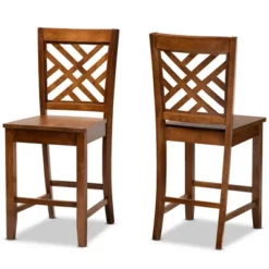 2pc Caron Wood Counter Stool Set - Baxton Studio -Outlet Baxton Studio Store GUEST 93409e39 ce18 46dd b485 b98a80d46925