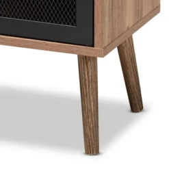 Yuna Natural Brown Wood And Metal 2 Door Storage Cabinet Natural Brown/Black - Baxton Studio -Outlet Baxton Studio Store GUEST 935868fa c55b 49ab 84da 9dc54fb79f95