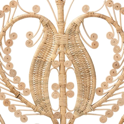 Queen Size Caelinus Rattan Standalone Headboard Natural Brown - Baxton Studio 4 Queen Size Caelinus Rattan Standalone Headboard Natural Brown - Baxton Studio - Image 4