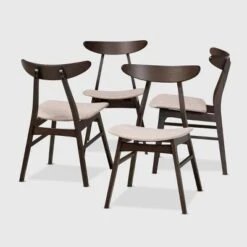 Set Of 4 Britte Fabric Upholstered Wood Dining Chairs - Baxton Studio -Outlet Baxton Studio Store GUEST 937caab0 23c2 455b bbf2 789cdf4772a8