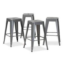 4pc Horton Metal Stackable Counter Stool Set - Baxton Studio -Outlet Baxton Studio Store GUEST 93dd4239 fa21 40ec 8a32 b262faf66acf