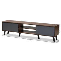 Clapton Multi Toned Wood TV Stand For TVs Up To 75" Gray/Brown - Baxton Studio -Outlet Baxton Studio Store GUEST 93e32432 78f6 47d8 82bf aaff31bcad19