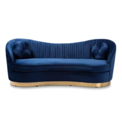 Nevena Velvet Sofa Blue - Baxton Studio -Outlet Baxton Studio Store GUEST 942a09c4 2b06 4b45 a854 27b3f3987ffe
