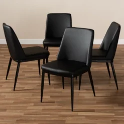 Set Of 4 Darcell Modern And Contemporary Faux Leather Upholstered Dining Chairs - Baxton Studio -Outlet Baxton Studio Store GUEST 94d4e8d0 0f10 4466 a3bc 38f2ebd77741