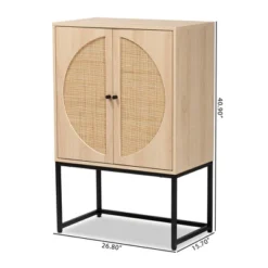 Ardon Bohemian Wood And Metal 2 Door Storage Cabinet With Rattan Light Brown/Black - Baxton Studio -Outlet Baxton Studio Store GUEST 95730e09 a1a5 4fd3 ba58 f454de330297
