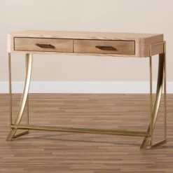 Lafoy Natural Finished Wood And Finished 2 Drawer Console Table Brown - Baxton Studio -Outlet Baxton Studio Store GUEST 965cac67 0678 4a7e 8eb1 66a2bb462ca3
