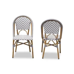 Set Of 2 Celie Indoor And Outdoor Stackable Bistro Dining Chairs - Baxton Studio