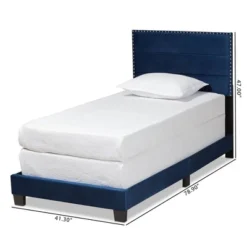 Tamira Glam Velvet Fabric Upholstered Panel Bed - Baxton Studio -Outlet Baxton Studio Store GUEST 98a490b9 0c11 4adb 8437 4456e70435fc