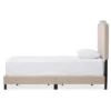 Twin Benjamin Modern And Contemporary Linen Upholstered Arched Platform Bed With Nailhead - Baxton Studio