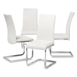 Set Of 4 Cyprien Modern And Contemporary Faux Leather Upholstered Dining Chairs - Baxton Studio -Outlet Baxton Studio Store GUEST 99156360 0933 4caa 868b 938510b575f9