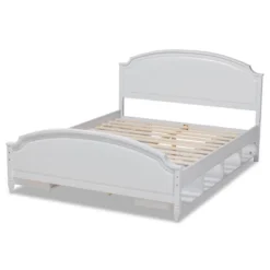 Elise Wood Storage Platform Bed White - Baxton Studio -Outlet Baxton Studio Store GUEST 997634c4 ff63 4bf5 92e9 b557ba127470