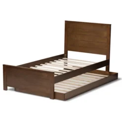 Twin Catalina Modern Classic Mission Style Finished Wood Platform Bed With Trundle - Baxton Studio -Outlet Baxton Studio Store GUEST 99e34561 4858 481d b81d bfba7bca5199