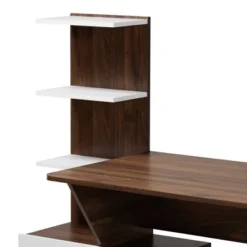 Tobias Two-Tone Wood Storage Computer Desk With Shelves Walnut - Baxton Studio 12 Tobias Two-Tone Wood Storage Computer Desk With Shelves Walnut - Baxton Studio -Outlet Baxton Studio Store GUEST 9a046470 c654 478f 8947 f75ecd569b63