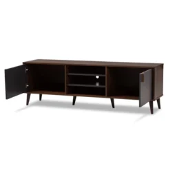 Samuel Finished TV Stand For TVs Up To 55" Walnut Brown/Dark Gray - Baxton Studio -Outlet Baxton Studio Store GUEST 9c31d321 48c3 43a3 bd9b 97826e313509