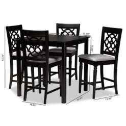 5pc Arden Upholstered Wood Pub Counter Height Dining Set Gray/Espresso - Baxton Studio -Outlet Baxton Studio Store GUEST 9ceb0636 0e69 4b20 93ce a607e4f9d58c