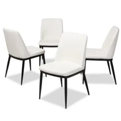Set Of 4 Darcell Modern And Contemporary Faux Leather Upholstered Dining Chairs - Baxton Studio -Outlet Baxton Studio Store GUEST 9cfdaf0b 7352 4936 8798 551dcd085a97
