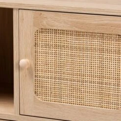 Elsbeth Wood And Natural Rattan 3 Door Sideboard Light Brown/Natural Brown - Baxton Studio -Outlet Baxton Studio Store GUEST 9d9ac45e aaab 444c a51e 7edb487269e9