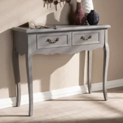 Capucine Finished Wood 2 Drawer Console Table Gray - Baxton Studio -Outlet Baxton Studio Store GUEST 9ec67ad2 3d07 4312 9a19 5156c3b50e77