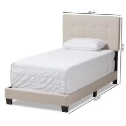 Twin Brookfield Modern And Contemporary Fabric Upholstered Bed Beige - Baxton Studio -Outlet Baxton Studio Store GUEST 9f727855 6df5 4e0e b563 0737a11756df