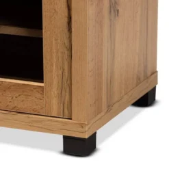 Beasley Wood 1 Drawer TV Stand For TVs Up To 65" Oak Brown/Black - Baxton Studio -Outlet Baxton Studio Store GUEST a07f8c8c 78eb 4430 ac01 04a9a312ed39