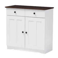 Lauren TwoTone And Buffet Kitchen Cabinet With Two Doors And Two Drawers White/Dark Brown - Baxton Studio -Outlet Baxton Studio Store GUEST a14b2120 62aa 4961 a320 78588775310b