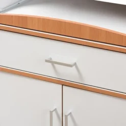 Edonia Modern And Contemporary Beech And Finish Kitchen Cabinet White/Brown - Baxton Studio -Outlet Baxton Studio Store GUEST a1bcf6f9 60bb 4ba7 b43d 38ef9f96ff43