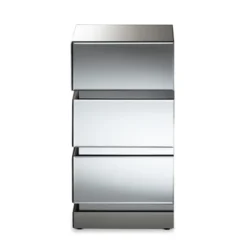 Sabrina Hollywood Regency Glamour Style Mirrored 3 - Drawer Nightstand - Baxton Studio -Outlet Baxton Studio Store GUEST a23d8860 7e85 4692 a631 75e65f8694a8