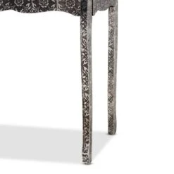 Wycliff Metal And Mirrored Glass 2 Drawer Console Table Dark Gray/Silver - Baxton Studio -Outlet Baxton Studio Store GUEST a31d2ebf 2789 4749 a21a 2aee6055976e