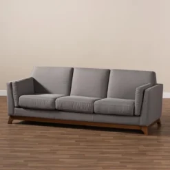 Baxton Studio Sava Fabric Upholstered Walnut Wood 3 Seater Sofa Gray - BaxtonStudio 12 Baxton Studio Sava Fabric Upholstered Walnut Wood 3 Seater Sofa Gray - BaxtonStudio -Outlet Baxton Studio Store GUEST a35fba56 2cef 483b abf7 50243cf3053d