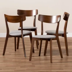 Set Of 4 Iora Upholstered Wood Dining Chairs - Baxton Studio -Outlet Baxton Studio Store GUEST a388f053 bb0b 47ec 829e 688c158d3375