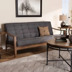 Larsen Wood Sofa Gray - Baxton Studio -Outlet Baxton Studio Store GUEST a3a46497 701f 4b18 8f9d 015a98e2240e