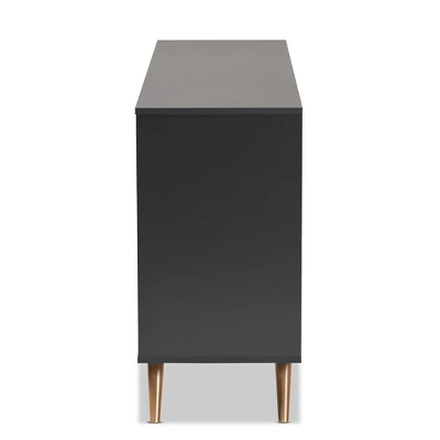 Kelson Wood 6 Drawer Dresser Dark Gray/Gold - Baxton Studio 1 Kelson Wood 6 Drawer Dresser Dark Gray/Gold - Baxton Studio