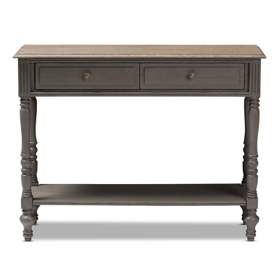 Noemie Country Cottage Farmhouse Finished 2 Drawer Console Table Brown - Baxton Studio 1 Noemie Country Cottage Farmhouse Finished 2 Drawer Console Table Brown - Baxton Studio