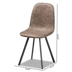 Set Of 4 Filicia Imitation Leather Upholstered Metal Dining Chairs Gray/Brown - Baxton Studio -Outlet Baxton Studio Store GUEST a4dd5ec7 5b77 4bc6 ba9f ef4da4e7bc0c