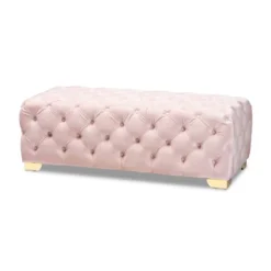 Avara Velvet Button Tufted Bench Ottoman - Baxton Studio -Outlet Baxton Studio Store GUEST a506dac7 bf1d 4414 9b28 a0f83f5a49d2