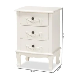 Callen Wood 3 Drawer Nightstand White - Baxton Studio 17 Callen Wood 3 Drawer Nightstand White - Baxton Studio -Outlet Baxton Studio Store GUEST a55a867e f815 4127 b334 e39c52c89424