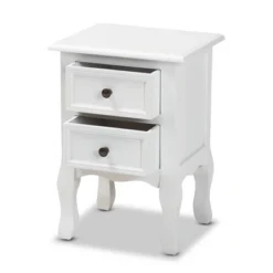 Caelan Wood 2 Drawer Nightstand White - Baxton Studio -Outlet Baxton Studio Store GUEST a5752a6c 588b 4b00 9a0e 2aa43bc8839f