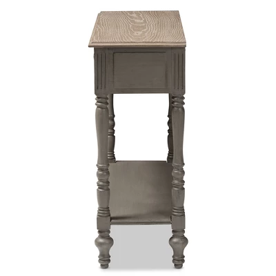 Noemie Country Cottage Farmhouse Finished 2 Drawer Console Table Brown - Baxton Studio 2 Noemie Country Cottage Farmhouse Finished 2 Drawer Console Table Brown - Baxton Studio - Image 2