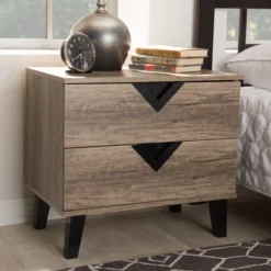 Swanson Modern And Contemporary Wood 2 - Drawer Nightstand - Light Brown - Baxton Studio -Outlet Baxton Studio Store GUEST a7d3ba75 8d92 42a5 8005 0b26c02513b2