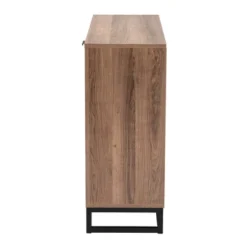 Josephine Two-Tone Wood And Metal 3 Door Sideboard Walnut Brown/White/Black - Baxton Studio -Outlet Baxton Studio Store GUEST a7d5ae6a db63 4d02 86b9 c23369df6bc4