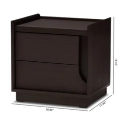Larsine Finished 2 Drawer Nightstand Brown - Baxton Studio 10 Larsine Finished 2 Drawer Nightstand Brown - Baxton Studio -Outlet Baxton Studio Store GUEST a7e04afd 5840 456a ba9d b8e0f696a54e
