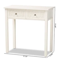 Lambert Wood 2 Drawer Console Table White - Baxton Studio -Outlet Baxton Studio Store GUEST a801c623 c969 4e6a 9495 397f1731f29c