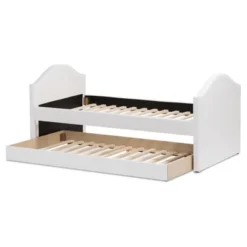 Twin Alessia Faux Leather Upholstered Daybed With Guest Trundle Bed White - Baxton Studio -Outlet Baxton Studio Store GUEST a80cf660 15b8 47b9 9bd6 492623b3dc4d
