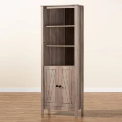 75.4" Derek Wood 2 Door Bookcase Oak - Baxton Studio -Outlet Baxton Studio Store GUEST a83ccd3c 80ff 4a2b b812 83062a0abdc8