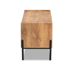 Tasman Wood And Metal 2 Door TV Stand For TVs Up To 45" Natural Brown/Black - Baxton Studio -Outlet Baxton Studio Store GUEST a84e9b4b c6d6 4f99 970a fb5ff91e634b