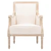 Chavanon Wood & Linen Traditional French Accent Chair Light Beige - Baxton Studio