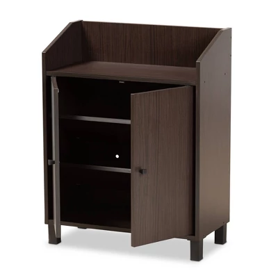 Rossin Wood 2 Door Entryway Shoe Cabinet - Baxton Studio 1 Rossin Wood 2 Door Entryway Shoe Cabinet - Baxton Studio