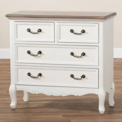 Amalie 4 Drawer Accent Dresser White/Oak - Baxton Studio -Outlet Baxton Studio Store GUEST a962bf9c 8482 4e9b b71e 00c031959846